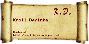Knoll Darinka névjegykártya